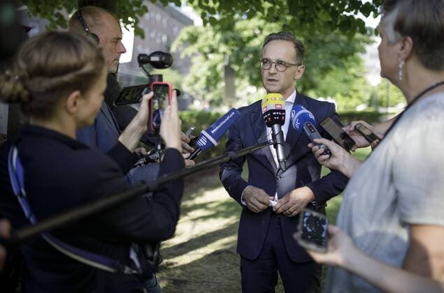 Bundesaussenminister Heiko Maas, SPD, gibt in Toronto ein Pressestatement ab. 13.08.2019 Toronto Kanada