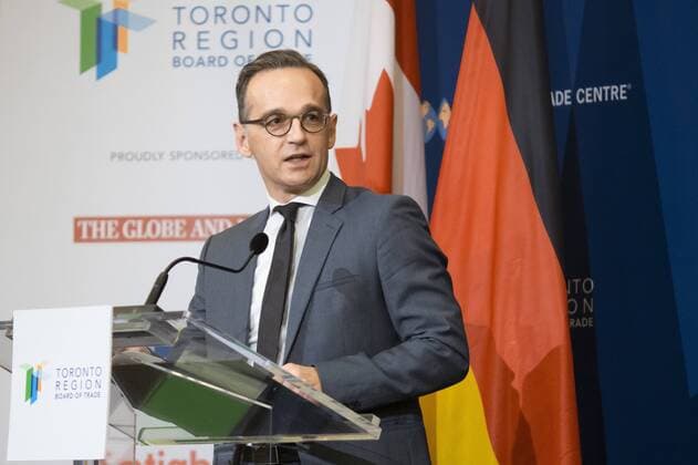 Bundesaussenminister Heiko Maas, SPD, spricht auf einer Veranstaltung mit dem Titel: Kanada Deutschland und das gemeinsame Engagement fuer Multilateralismus.14.08.2019 Toronto Kanada
