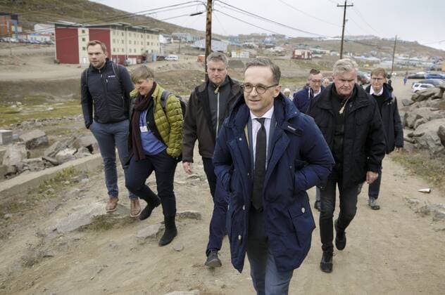 Bundesaussenminister Heiko Maas, SPD, geht durch Iqaluit Kanada 14.08.2019 Iqaluit Kanada