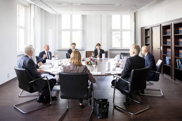 News Themen der Woche KW33 News Bilder des Tages Bundesfinanzminister Olaf Scholz, SPD, trifft Sajid Javid, Finanzminister von Grossbritannien, zum Gespraech. Berlin, 16.08.2019. Berlin Germany *** Federal Finance Minister Olaf Scholz, SPD, meets Sajid Javid, Finance Minister of Great Britain, for talks Berlin, 16 08 2019 Berlin Germany Copyright: xJaninexSchmitz photothek.netx