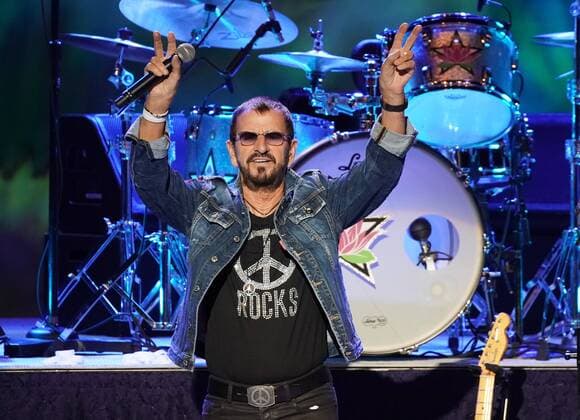 Ringo Starr & His All-Starr Band perform at the 50th anniversary of the Woodstock Music Festival at Bethel Woods Center For The Arts on Friday, August 16, 2019 in Bethel, New York. Woodstock was a music festival held August 15Ð18, 1969, which attracted an audience of more than 400,000 and is widely regarded as a pivotal moment in popular music history.  NYP20190816161 JOHNxANGELILLO