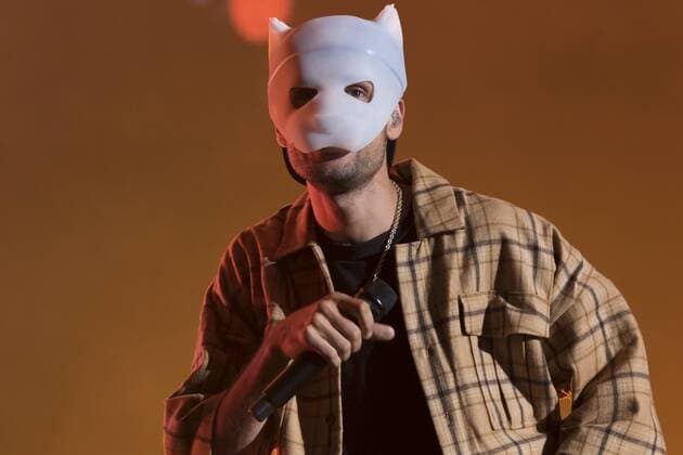 Der deutsche Rapper und Sänger Cro (Carlo Christopher Simon Waibel ) auf der Blue Stage des Highfield Festivals 2019 am Störmthaler See südlich von Leipzig.