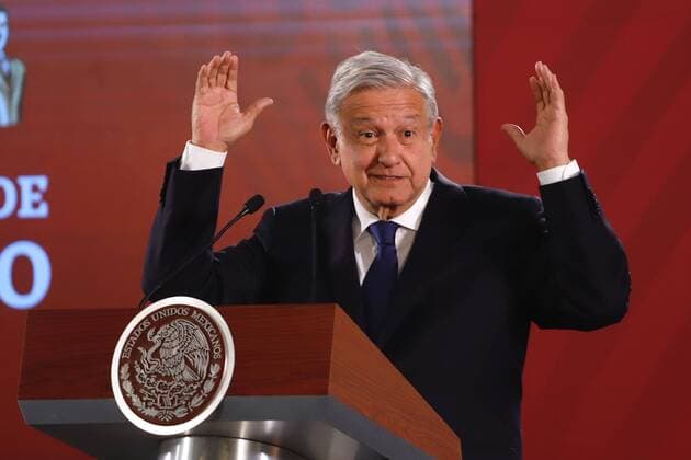Mexiko, Manuel Lopez Obrador Pressekonferenz August 19, 2019: EUM20190819NAC03.JPG .CIUDAD DE MEXICO. PresidencyPresidencia-AMLO.- El presidente Andres Manuel Lopez Obrador durante la conferencia matutina de Palacio Nacional del lunes 19 de agosto de 2019. Foto: Agencia EL UNIVERSALBerenice FregosoEELG Copyright: xElxUniversalx
