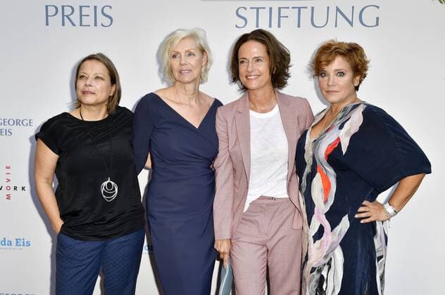 Tanja George, Marika Ullrich, Claudia Michelsen und Muriel Baumeister bei der Verleihung des Götz George Preises 2019 in der Astor Film Lounge. Berlin, 19.08.2019