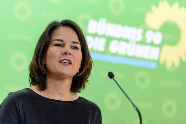 Bundesvorsitzende Annalena Baerbock bei der Pressekonferenz nach den Beratungen des Bundesvorstandes in Berlin snapshot-photography F.Boillot