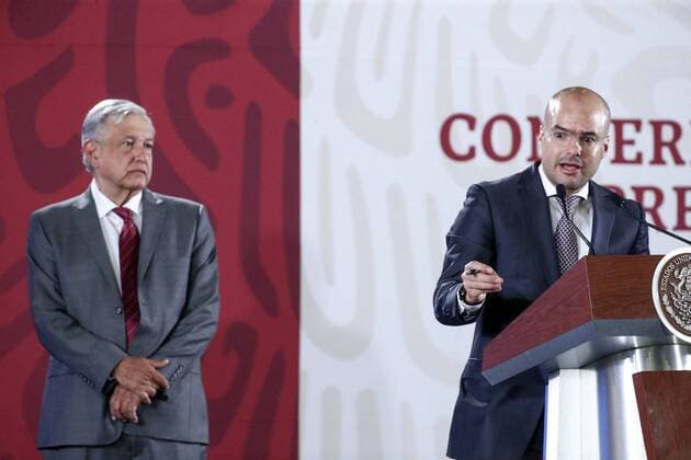 August 21, 2019: EUM20190821NAC11.JPG.CIUDAD DE MEXICO, PresidencePresidencia-Conferencia.- 21 agosto 2019. El presidente Andres Manuel Lopez Obrador encabezo una conferencia de prensa en Palacio Nacional este 21 de agosto de 2019; en el evento participo tambien David Leon Romero, titular de Proteccion Civil. Foto: Agencia EL UNIVERSALIgnacio RamirezAFBVEUM20190821NAC11.JPG.CIUDAD DE MEXICO, PresidencePresidencia-Conferencia.- 21 agosto 2019. El presidente Andres Manuel Lopez Obrador encabezo una conferencia de prensa en Palacio Nacional este 21 de agosto de 2019; en el evento participo tambien David Leon Romero, titular de Proteccion Civil. Foto: Agencia EL UNIVERSALIgnacio RamirezAFBV Copyright: xElxUniversalx