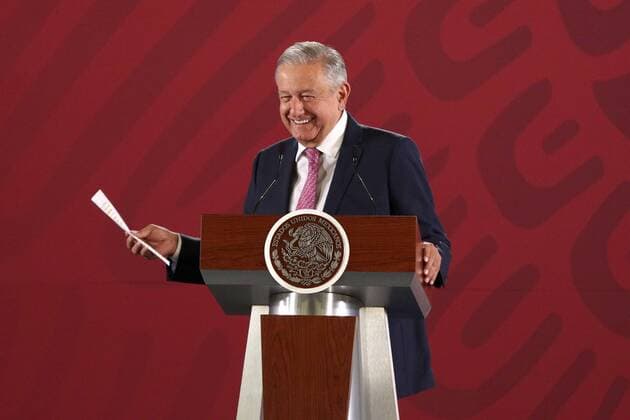 August 22, 2019: EUM20190822NAC01.JPG .CIUDAD DE MEXICO. PresidencyPresidencia-AMLO.- 22 de agosto de 2019. El presidente Andres Manuel Lopez Obrador durante la conferencia matutina de Palacio Nacional. Foto: Agencia EL UNIVERSALCarlos MejiaEELG Copyright: xElxUniversalx