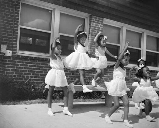 A Dance Group, Frederick Douglass Housing Project, Anacostia Neighborhood, Washington DC, USA, Photograph by Gordon Parks, July 1942  Copyright: xCircaxImagesx ghi-circa06921