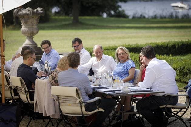 News Bilder des Tages Klausurtagung der SPD Bundesminister unter Leitung von Bundesfinanzminister Olaf Scholz in der Villa Borsig in Berlin. 25.08.2019, Berlin Deutschland