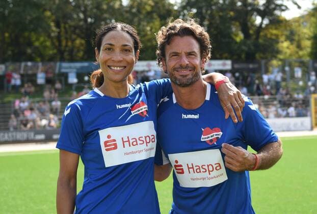 Kicken mit Herz 2019 25.08.2019, Hamburg, Kicken mit Herz 2019, im Bild Annabelle Manden und Stephan Luca