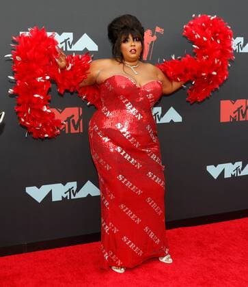 Lizzo arrives on the red carpet at the 36th annual MTV Video Music Awards at the Prudential Center in Newark, NJ on Monday, August 26, 2019.  NJP20190826119 JOHNxANGELILLO