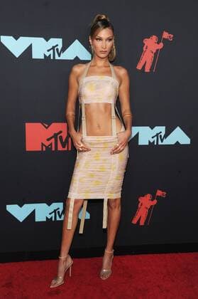 NEWARK, NJ - AUGUST 26: Bella Hadid at the 2019 MTV VMAs at Prudential Center in Newark, New Jersey. on August 26, 2019. Copyright: xJohnxPalmerx