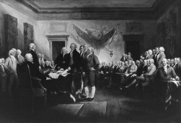 Signing of the American Declaration of Independence, July 4, 1776. Signing of the American Declaration of Independence, July 4, 1776. 18th century United States Yale University Copyright: xPhoto12 ArchivesxSnarkx DFS09A04_209