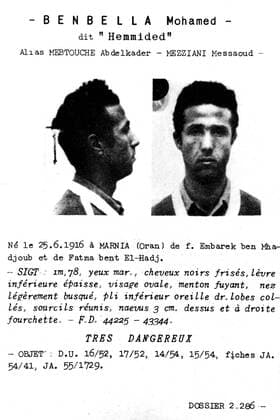 Police research card about Ben Bella Police research card about Ben Bella 1954-1962 France - Algerian War of Independence Copyright: xPhoto12 ArchivesxSnarkx DFS09A04_241