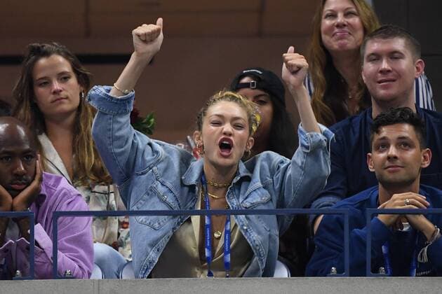 FLUSHING NY- AUGUST 28: Gigi Hadid is seen watching Serena Williams Vs Catherine McNally on Arthur Ashe Stadium at the USTA Billie Jean King National Tennis Center on August 28, 2019 in Flushing Queens. Copyright: xmpi04x