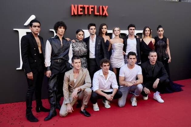 Entertainment Bilder des Tages Miguel Bernadeau, Danna Paola, Mina El Hammani, Omar Ayuso, Aron Piper, Itzan Escamilla, Ester Exposito, Alvaro Rico, Claudia Salas, Jorge Lopez, Georgina Amoros, Miguel Herran, Jaime Lorente attends to ELITE premiere at Callao City Lights in Madrid, Spain. August 29, 2019.  (201908290012)