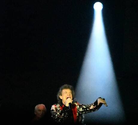 The Rolling Stones 2019 No Filter tour perform on stage with Mick Jagger at the Hard Rock Stadium in Miami Gardens, Florida on Friday, August 30, 2019. The concert was moved from Saturday to Friday in anticipation of the arriving Hurricane Dorian which could hit the area as a category 4 storm. Miami is the final stop for the Stones North American tour in 2019. Photo By Gary I Rothstein  MIA20190830145 GARYxIxROTHSTEIN