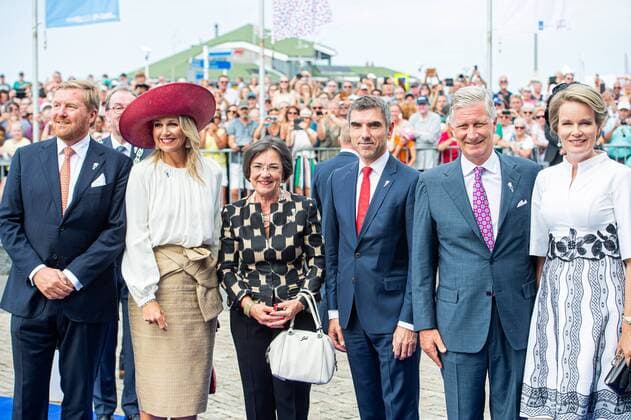 Entertainment Bilder des Tages Dutch King Willem-Alexander, Dutch Queen Maxima, Gerdi Verbeet, Dutch State Secretary Paul Blokhuis, King Philippe - Filip of Belgium and Queen Mathilde of Belgium pictured during the commemoration of the 75th anniversary of the Battle of the Scheldt (Slag om de Schelde - Battaille de l Escaut), in Terneuzen, the Netherlands, Saturday 31 August 2019. The commemorations are attended by the Belgian and the Dutch Kings and Queens.  JONASxROOSENS 05652654