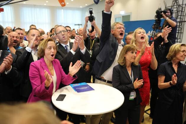 Bilder des Jahres 2019, News 09 September News Bilder des Tages Im Bild: Wahlparty der AfD Dresden - Landtagswahl Sachsen 2019 *** In the picture xcex