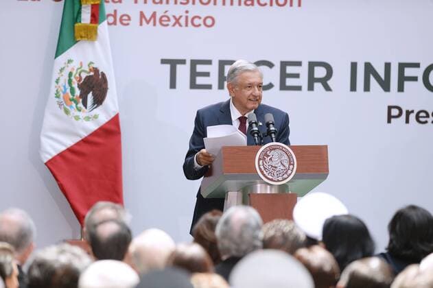 Andres manuel Lopez Obrador First Government Report 2019 MEXICO CITY, MEXICO - SEPTEMBER 1: Mexico s President Andres Manuel Lopez Obrador speaks during his the First Government Report at National Palace on September 1, 2019 in Mexico City, Mexico  Copyright: xEyepixx EYE_1432