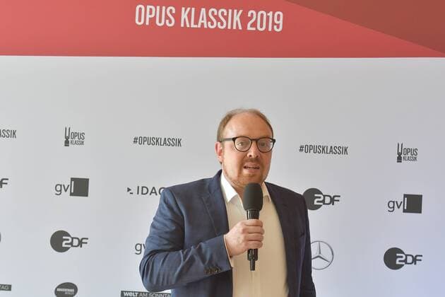 OPUS KLASSIK AWARD PK Dr. Clemens Trautmann, VorstandV. Verein zur Foerderung der klassischen Musuik e.V. bei der OPUS KLASSIK PK zum 2. OPUS AWARD im Konzerthaus am Gendarmenmarkt in Berlin am 02.09.2019