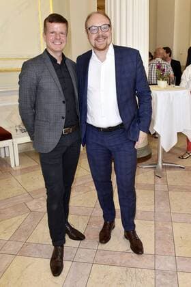 Burkhard Glashoff und Clemens Trautmann bei der Pressekonferenz zur Bekanntgabe der Preisträger des Opus Klassik 2019 im Konzerthaus Berlin. Berlin, 02.09.2019