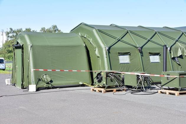 Rettungsstation zur Behandlung von kontaminierten Patienten während des Tages der offenen Tür des Sanitätsregiment 2 in Rennerod im Westerwald Rennerod Rheinland-Pfalz Deutschland