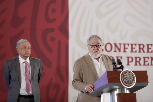 September 4, 2019: EUM20190904NAC20.JPG.CIUDAD DE MEXICO. PresidencyPresidencia-AMLO. 4 de septiembre de 2019. Alejandro Encinas, subsecretario de Derechos Humanos, durante la conferencia matutina del presidente Andres Manuel Lopez Obrador en Palacio Nacional. Foto: Agencia EL UNIVERSALIvan StephensEELG Copyright: xElxUniversalx