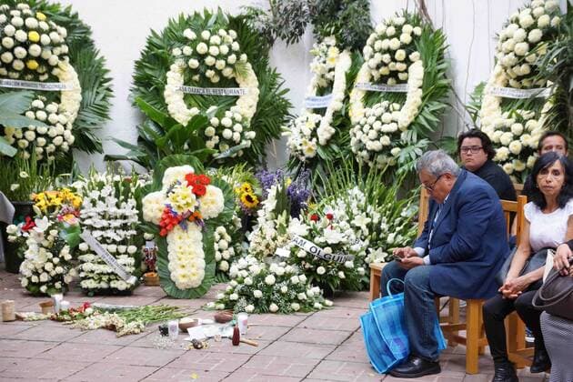 Mexiko, Trauer um Francisco Toledo September 6, 2019: EUM20190906CUL26.JPG.OAXACA, Oax. DeathDeceso-Toledo.- 6 de septiembre de 2019. Amigos, familiares y seguidores del artista Francisco Toledo se reunen en el Instituto de Artes Graficas de Oaxaca (IAGO), en donde se le realiza un homenaje con ofrendas florales al pintor fallecido el jueves a los 79 anos de edad. Foto: Agencia EL UNIVERSALEELG Copyright: xElxUniversalx
