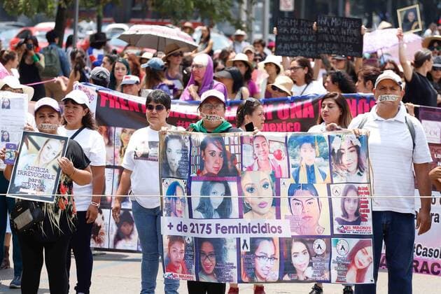 September 8, 2019: EUM20190908NAC09.JPG.CIUDAD DE MEXICO. ProtestProtesta-Feminicidio.- 8 de septiembre de 2019. Mujeres participan en la Marcha del silencio para exigir justicia por los feminicidios ocurridos en distintas entidades del pais. Foto: Agencia EL UNIVERSALBerenice FregosoEELG Copyright: xElxUniversalx