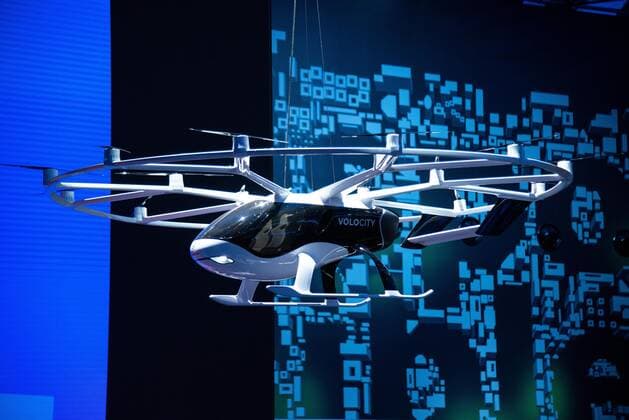 Model vom Volocopter-Flugtaxi Volocity. Deutschland, Frankfurt, 10.09.2019, IAA 2019 - Impressionen, Messe