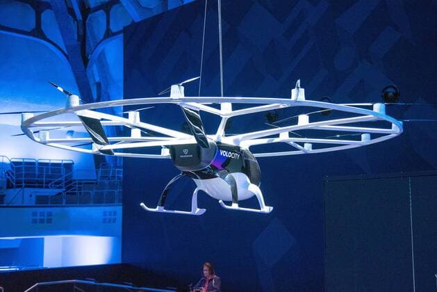 Model vom Volocopter-Flugtaxi Volocity. Deutschland, Frankfurt, 10.09.2019, IAA 2019 - Impressionen, Messe