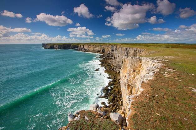 Klippen bei St. Govan s Head, Grossbritannien, Wales, Pembrokeshire, Brecon Beacons Nationalpark cliffs around St Govan s Head, United Kingdom, Wales, Pembrokeshire, Brecon Beacons National Park BLWS544579 Copyright: xblickwinkel W.xPattynx