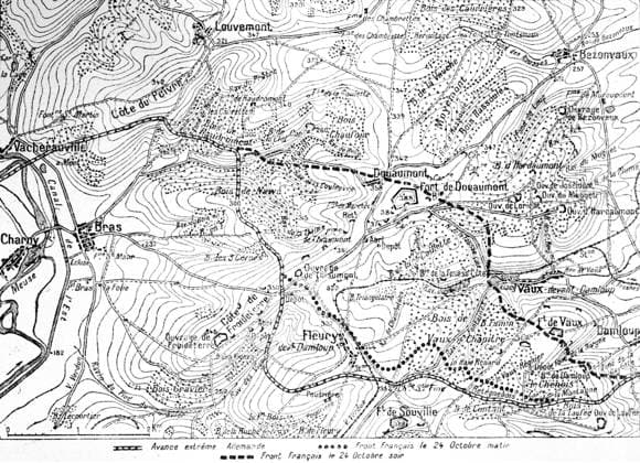 Map of the Battle of Verdun First World War. Battle of Verdun 1916. Victory over the land of Douaumont (24th October). Copyright: xPhoto12 ArchivesxSnarkx DFS12A00_162