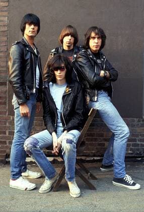 The Ramones, 1978 Members of the American rock band Les Ramones after the shooting of the German TV show Musikladen. From left to right: Dee Dee Dee Ramone, Joey Ramone, Johnny Ramone, Marky Ramone. Bremen, 10 September 1978 Copyright: xIlsexRuppert Photo12x RPP19A00_112