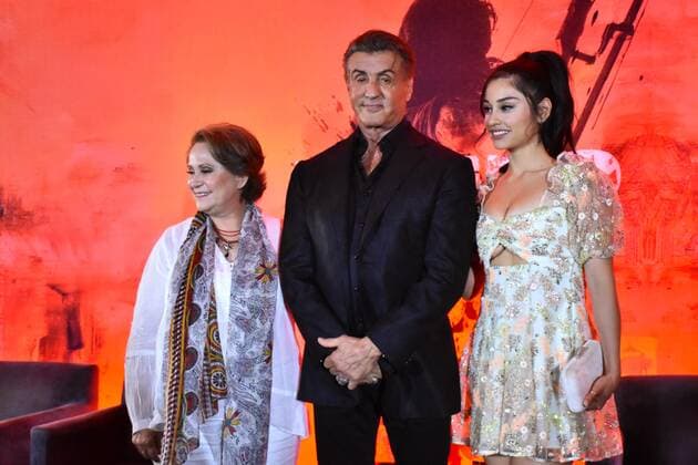 Rambo: Last Blood film press conference MEXICO CITY, MEXICO - SEPTEMBER 12: (L-R) Sylvester Stallone, Adriana Barraza, Yvette Monreal poses for photos during a press conference to promote Rambo: Last Blood at Mexico City Four Season Hotel on September 12, 2019 in Mexico City, Mexico  Copyright: xCarlosxTischlerx EYE_8896
