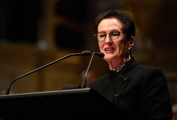 EARL OF WESSEX SYDNEY VISIT, Lord Mayor of Sydney Clover Moore speaking to Duke of Edinburgh s International Gold Award Recipients at the Sydney Town Hall in Sydney, Friday, September 13, 2019. It is the largest of The Duke of Edinburgh s International Gold Award Ceremonies ever to take place outside the UK and is part of a series of events taking place to celebrate the 60th Anniversary of The Duke of Edinburgh s International Award in Australia. ( NO ARCHIVING, EDITORIAL USE ONLY, NO USE IN BOOKS WITHOUT CONSENT SYDNEY NSW AUSTRALIA  Copyright: xJAMESxGOURLEYx 20190913001419234700