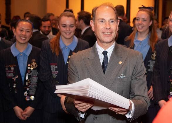 EARL OF WESSEX SYDNEY VISIT, Prince Edward, Earl of Essex speaking to Duke of Edinburgh s International Gold Award Recipients at the Sydney Town Hall in Sydney, Friday, September 13, 2019. It is the largest of The Duke of Edinburgh s International Gold Award Ceremonies ever to take place outside the UK and is part of a series of events taking place to celebrate the 60th Anniversary of The Duke of Edinburgh s International Award in Australia. ( NO ARCHIVING, EDITORIAL USE ONLY, NO USE IN BOOKS WITHOUT CONSENT SYDNEY NSW AUSTRALIA  Copyright: xJAMESxGOURLEYx 20190913001419234554