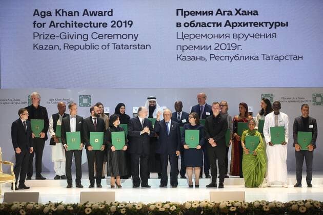 KAZAN, RUSSIA - SEPTEMBER 13, 2019: A ceremony to present the 2019 Aga Khan Award for Architecture at the Musa Dzhalil Opera and Ballet Theatre. Yegor Aleyev TASS  TS0BAAAA