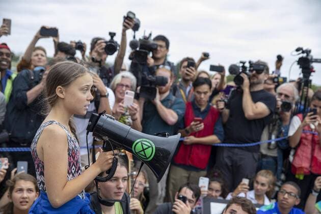 Bilder des Jahres 2019, News 09 September News Themen der Woche KW37 News Bilder des Tages Greta Thunberg,16 year old climate change activist from Sweden, participates in the School Strike for Climate reform at the Ellipse near the White House in Washington, D.C. on Friday, September 13, 2019.  WAP20190913015 TasosxKatopodis