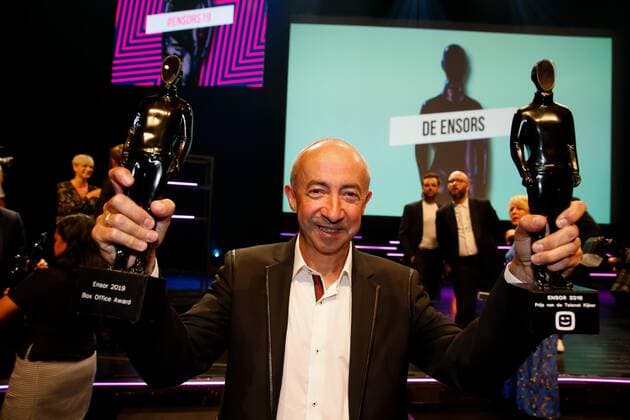 director Stijn Coninx pictured during the award ceremony of the Ensors Flemish film prizes on the closing day of the 13th edition of the Oostende Film festival, Saturday 14 September 2019.  NICOLASxMAETERLINCK 2394737