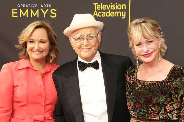 LOS ANGELES, CA - SEPTEMBER 14: Maggie Lear, Norman Lear, Lyn Lear, at 2019 Creative Arts Emmy Awards at The Microsoft Theater in Los Angeles, California on September 14, 2019. Copyright: xFayexSadoux
