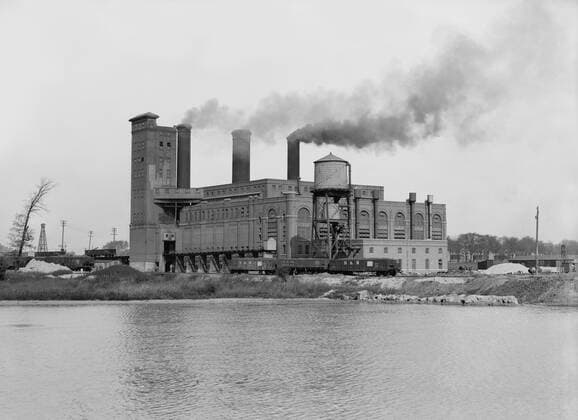 Edison Electric Plant, Detroit Edison Company, Detroit, Michigan, USA, Detroit Publishing Company, 1910  Copyright: CircaxImages ghi-circa00809