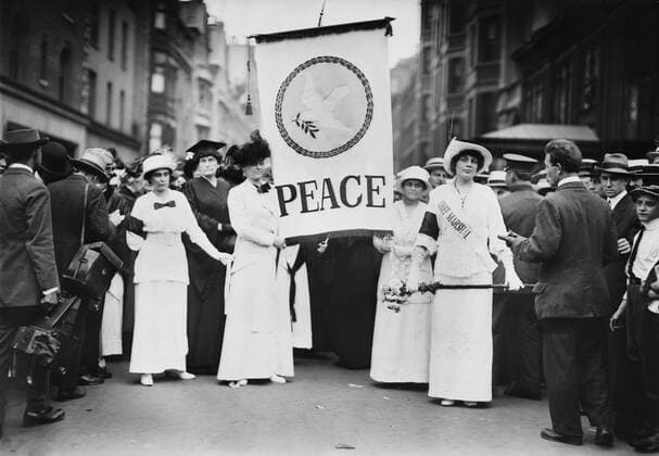 Chief Marshall Portia Willis and other Participants of Women s Peace Parade shortly after Start of World War I, Fifth Avenue, New York City, New York, USA, Bain News Service, August 29, 1914  Copyright: CircaxImages ghi-circa02828