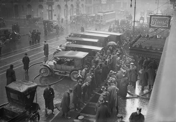 Subway Tunnel Fire, West 55th Street and Broadway, New York City, New York, USA, Bain News Service, January 1915  Copyright: CircaxImages ghi-circa02846
