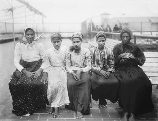 Group of Female Immigrants, Seated Portrait, Ellis Island, New York City, New York, USA, Bain News Service, 1908  Copyright: CircaxImages ghi-circa02909