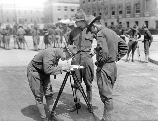 U.S. Military Training during World War I, Harris & Ewing, 1917  Copyright: CircaxImages ghi-circa03561
