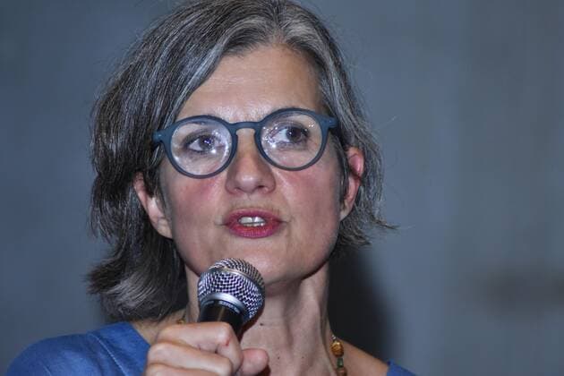 Reconstruccions platform by Ambulante press conference MEXICO CITY , MEXICO - SEPTEMBER 17: Documentary maker and researcher Christiane Burkhard speaks during a press conference to announce that Ambulante presents the platform Reconstructions on the occasion of the second anniversary of the earthquakes of September 17, 19 and 23 of 2017, preserves the reconstruction with the project Let s raise Mexico in communities affected by the Earthquakes an initiative that managed to raise 1,672,440.82 Dollars for the benefit of the most affected communities at Centro Cultural de Espana en Mexico on September 17, 2019 in Mexico City, Mexico  Copyright: xCarlosxTischlerx EYE_9459