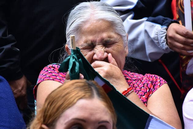 2th Anniversary of the September 19 Earthquake MEXICO CITY , MEXICO - SEPTEMBER 19: A old woman seen during a mass by people who lost their lives in the earthquake of 2017 at Tlalpan Multifamily on September 19, 2019 in Mexico City, Mexico. The earthquake of September 19, 2017 with a magnitude of 7.1 on scale Richter occurred at 13:14 hours left 369 dead throughout the country and hundreds of victims  Copyright: xCarlosxTischlerx EYE_0989