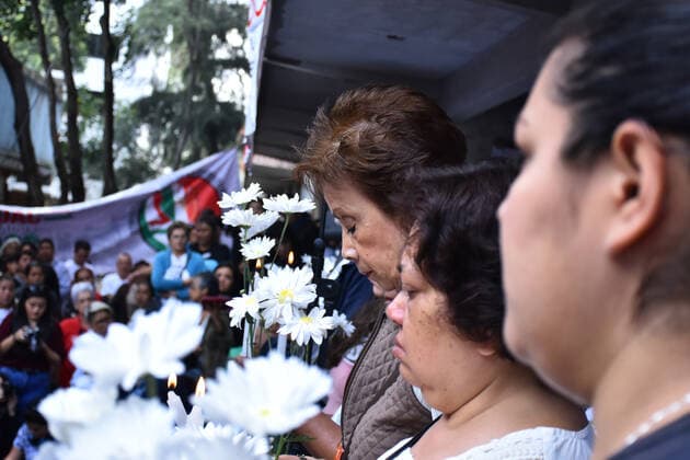 2th Anniversary of the September 19 Earthquake MEXICO CITY , MEXICO - SEPTEMBER 19: Relatives of the victims holds white flowers during a mass by people who lost their lives in the earthquake of 2017 at Tlalpan Multifamily on September 19, 2019 in Mexico City, Mexico. The earthquake of September 19, 2017 with a magnitude of 7.1 on scale Richter occurred at 13:14 hours left 369 dead throughout the country and hundreds of victims  Copyright: xCarlosxTischlerx EYE_1079